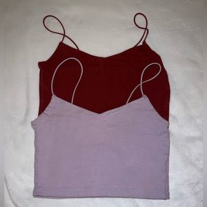 Dark red/light purple Tank Tops